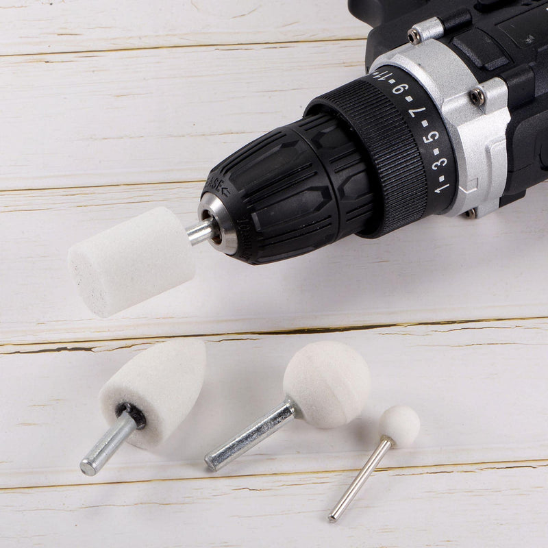 [Australia - AusPower] - uxcell Ball Abrasive Mounted Stone Polishing Bits 1/4" Shank 0.98" Diameter White Corundum Grinding Wheel Rotary Tool for Deburring Buffing 5pcs 25mm 
