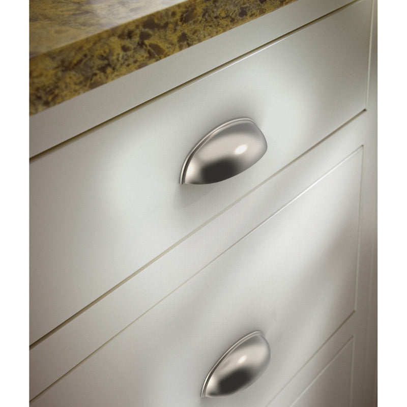 Franklin Brass 10 Pack Brushed Nickel Cabinet Handles 3 inch (76mm) Kitchen Cabinet Handles and Drawer Pulls for Cupboards and Dressers | Cup Pull Satin Nickel