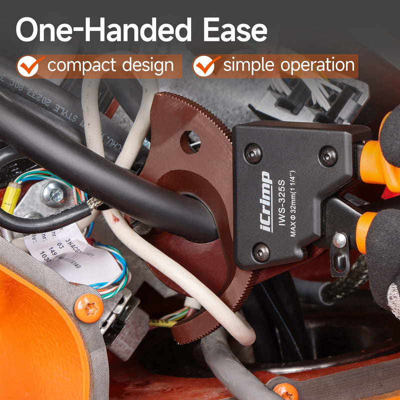 iCrimp Ratchet Cable Wire Cutter, Cuts Up to 32mm Diameter, Heavy-Duty Cable Cutter for Cutting Electrical Aluminum Copper and Multi-core Cables IWS-325S