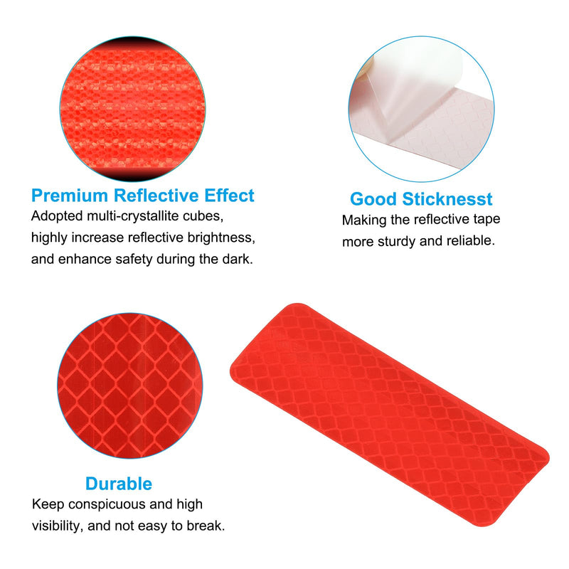 20Pcs Safety Reflective Stickers Outdoor Waterproof Reflector Stickers Orange Red Blue Adhesive Reflective Tape Night Visibility Warning Stickers for Vehicle Motorcycle Bike Mailbox, Safety Signs