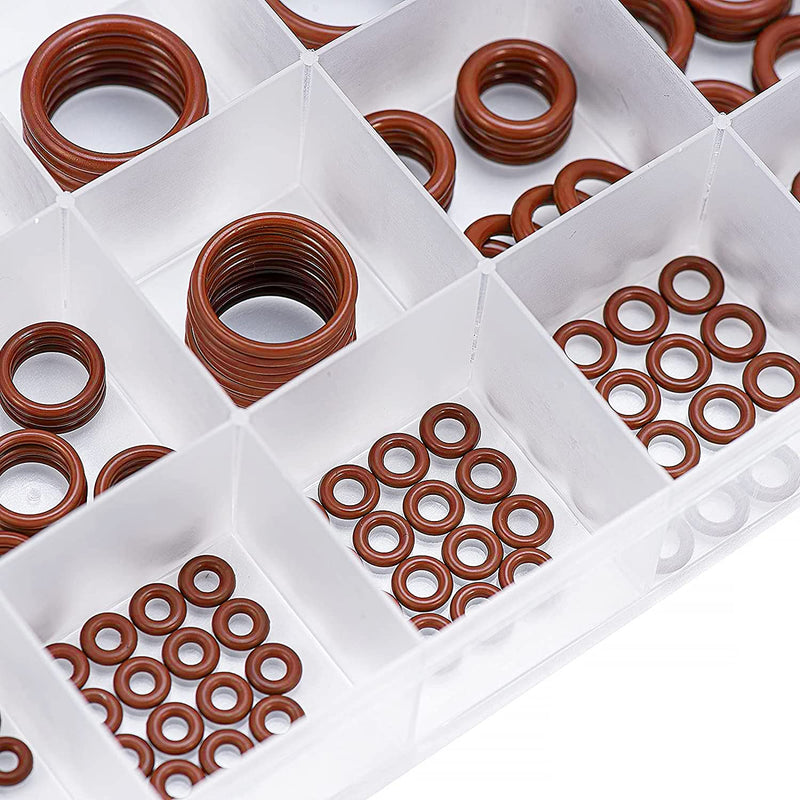 [Australia - AusPower] - BUSY-CORNER 185 Pieces FKM Brown O-Ring Kit,75A Durometer,18 Kind AS-568 Standard Sizes,ID 2.57mm-20.22mm Thickness 1.78mm 2.62mm 3.53mm 
