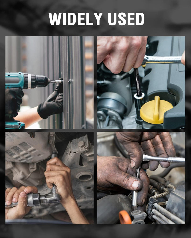 [Australia - AusPower] - Impact Socket Adapter Set Impact Driver Socket Extension Set 1/4 3/8 1/2 Drive Socket Adapter for Drill Hex Shank Socket Driver set Turn Impact Drill Into High Torque Impact Wrench (6Pcs, 3" & 6") 