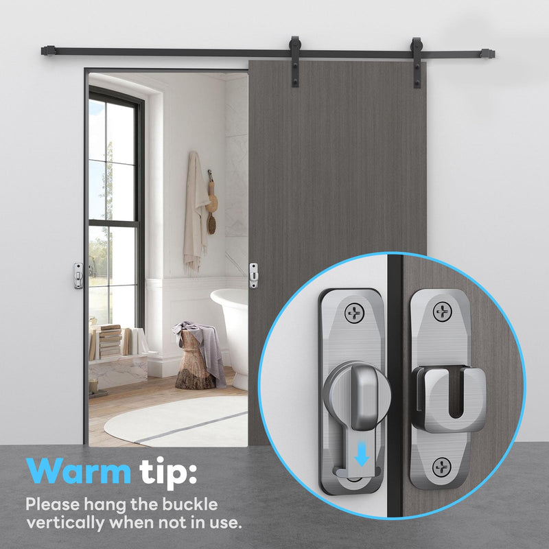 Barn Door Lock, 90/180 Degree Flip Door Locks, Protect Privacy Sliding Gate Latch for Garden, Bathroom, Fence, Outdoor, Shed (Silver-2 pcs) Silver-2 pcs