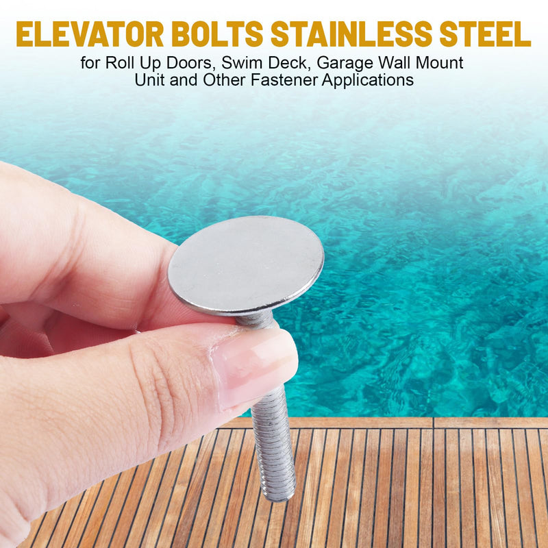 [Australia - AusPower] - 014973239640 Elevator Bolts, 1/4-20 x 2 Flat Sinking Elevator Bolts, Multi-Purpose/Steel/zinc Set of 20 