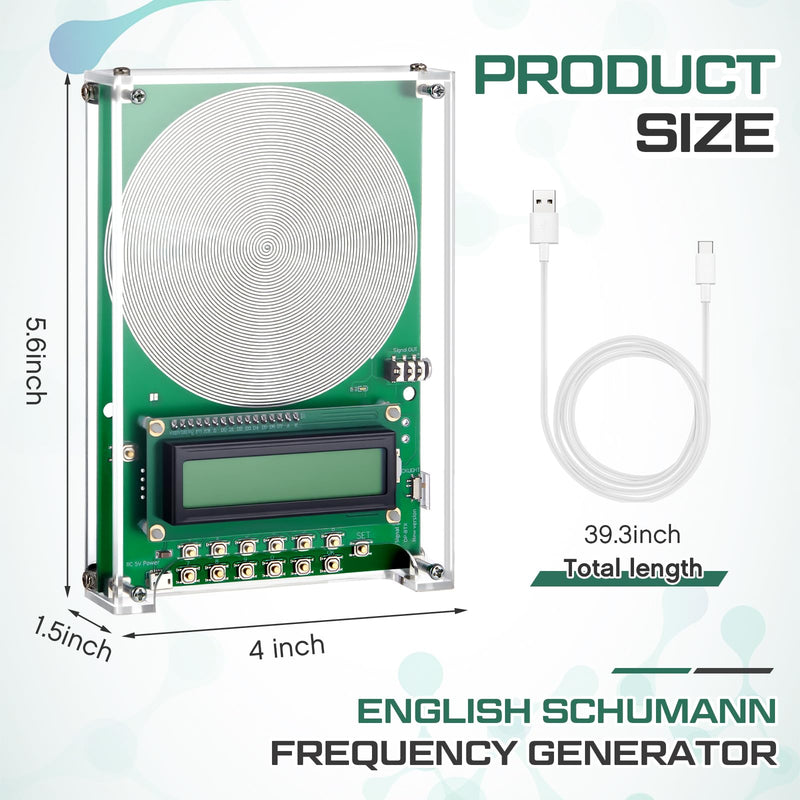 [Australia - AusPower] - 0.01Hz-100000Hz Adjustable Schumann Sine Wave Resonance Generator Ultra Low Frequency Generator Resonator Sound Frequency Machine with USB and Magnetic Acrylic Case 0.1Hz-100KHz 