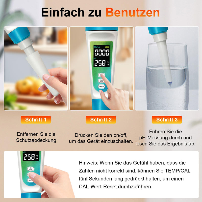 [Australia - AusPower] - RUIZHI PH Meter for Food & Cosmetics - PH Value Meter for Semi-Solid Substances (Meat, Dough, Cheese, Fruit/Vegetables) with Automatic Temperature Compensation, ℃/℉ Display & LCD Background Bele 