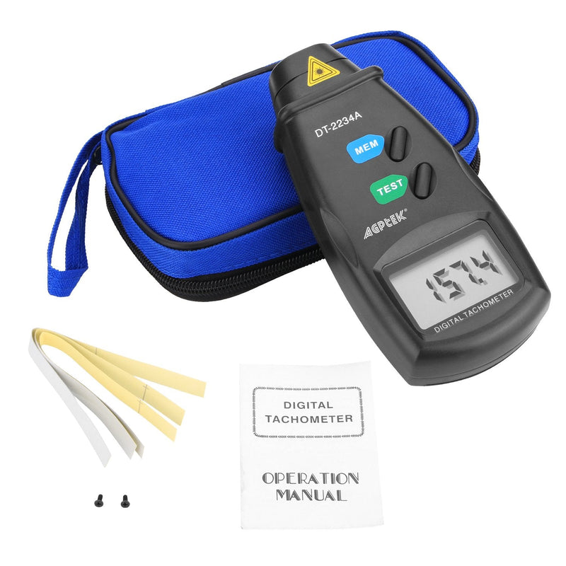 [Australia - AusPower] - FITNATE 20713A Digital Tachometer RPM Meter, Non Contact Rotation Photo, 2.5~99,999 RPM Accuracy with Batteries Included, 4 Packs of Reflective Tape, Revision Instruction 