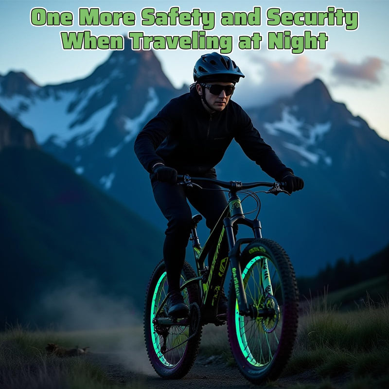 TIESOME Neon Reflective Tape 0.4In x 26 Feet, Safety Warning Glow in The Dark Tape High Viscosity Waterproof Durable Lasting Outdoor DOT Auto Stickers for Bikes Trailers Trucks(Fluorescent)