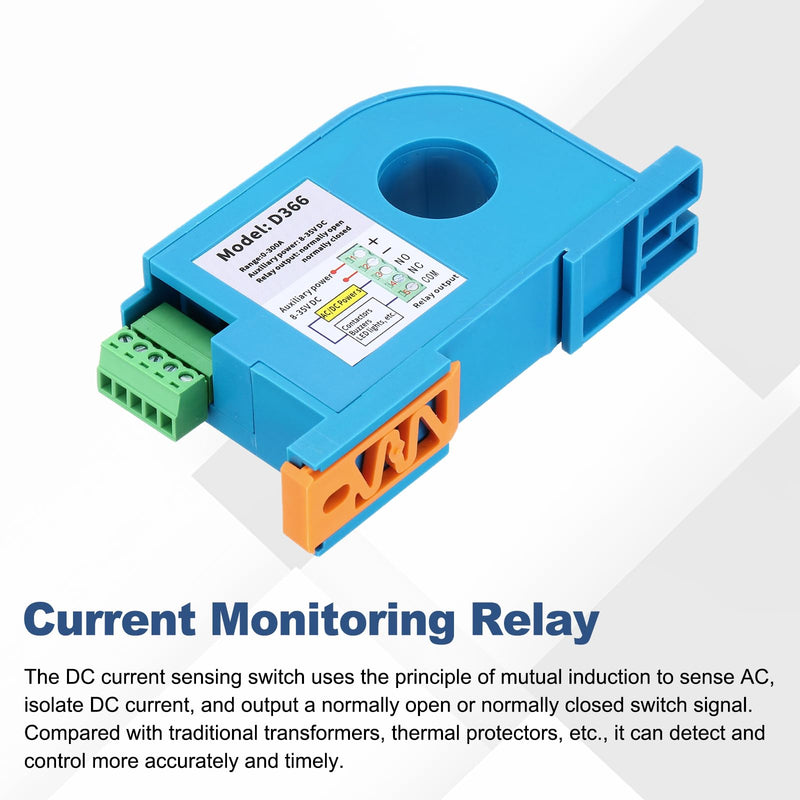 MECCANIXITY Miniature Current Switch 8-35V 0-300A DC Current Sensing Switch Sensor Monitoring Relay Adjustable Normally Open/Normally Close, D366