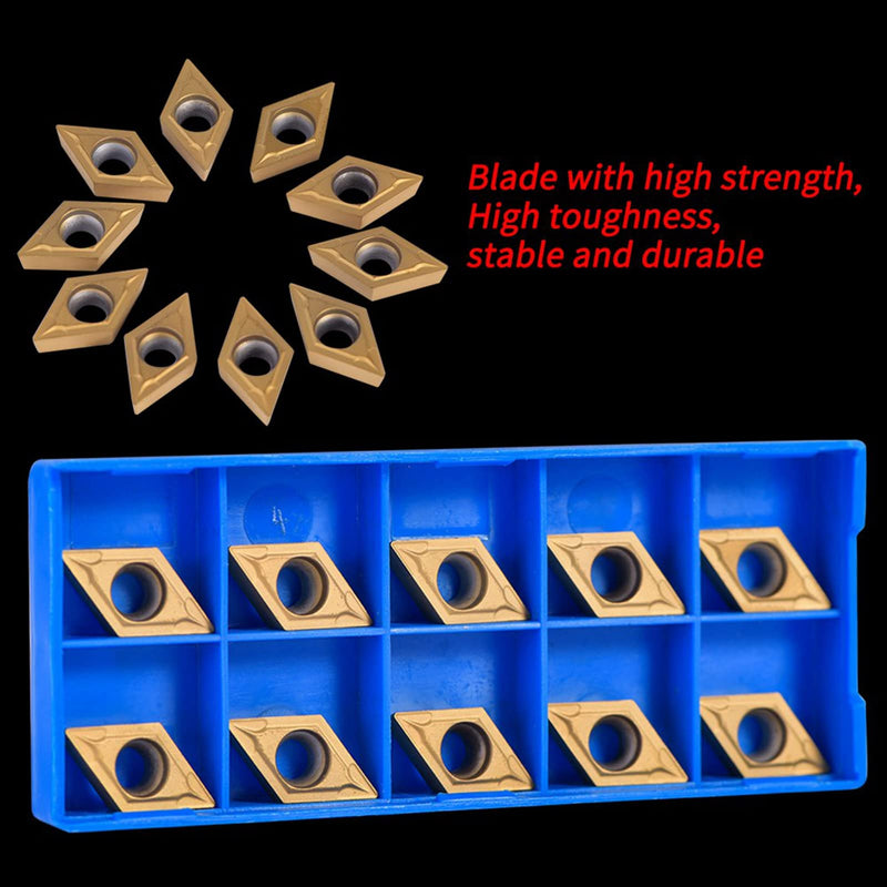 [Australia - AusPower] - KooingTech Indexable Inserts, Lathe Inserts, CNC Lathe Milling Inserts with Box DCMT11T304-HM YBC251 (Pack of 10) 