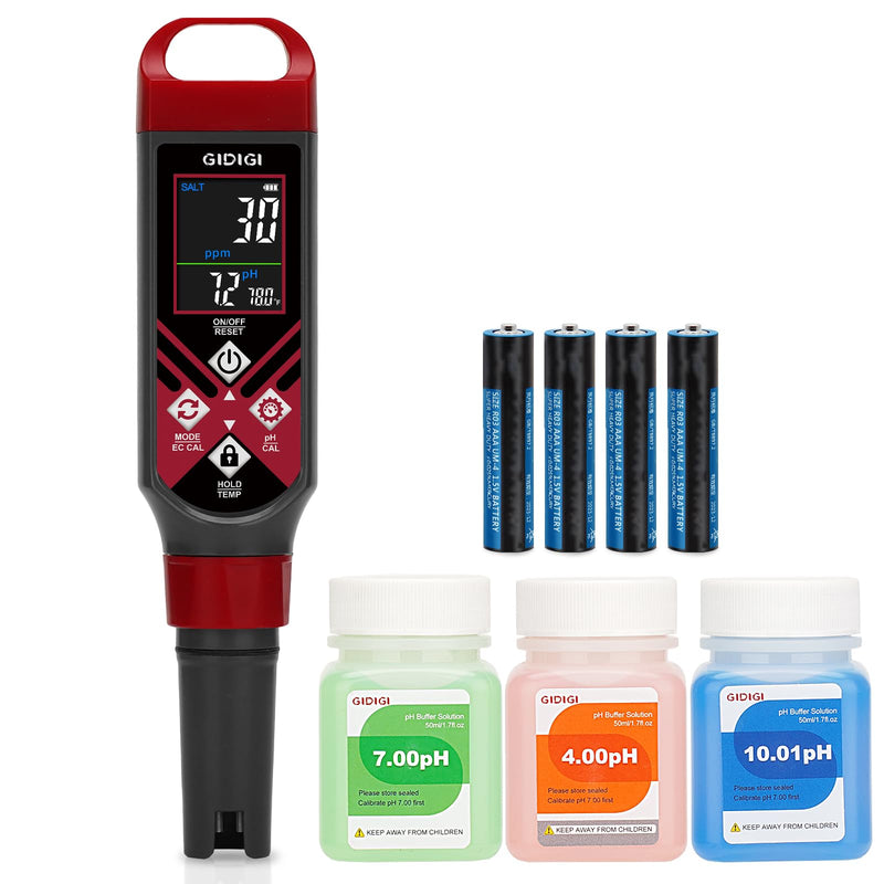 [Australia - AusPower] - pH Meter for Water and Digital Pool Salt Tester,for Hydroponic,TDS Water Tester for Drinking Water,Digital pH Meter with Backlit & ATC for Hydroponic Nutrient,Pool,Aquarium,Tap Water,Home Use 
