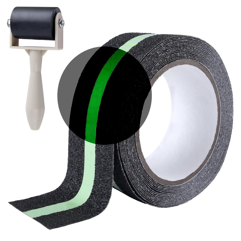 2 Inch x 16.4 Feet Anti Slip Traction Tape with Glow in Dark Green Stripe,Educe the Risk of Slipping for Indoor or Outdoor Stair Tread Step and Other Slippery Surfaces