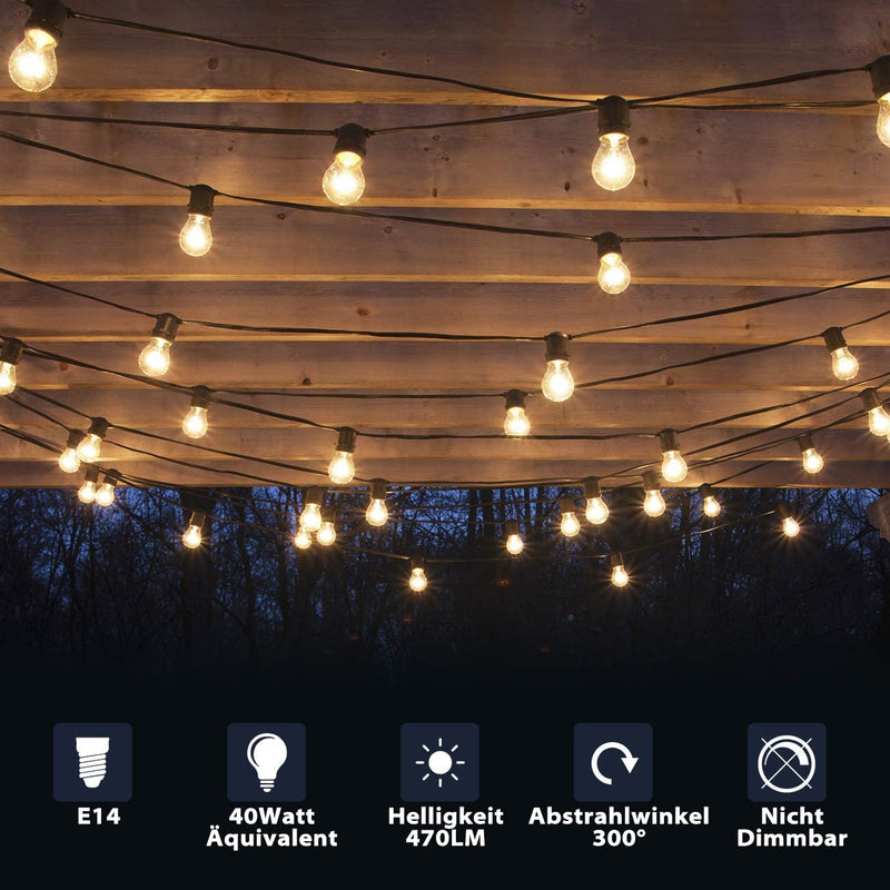 LVWIT E14 LED Bulb P45 Droplet Shape, 4W (replaces 40W), 2700K Warm White Filament Bulb Ultra Bright 470 lm, Mini Globe, Rustic Bulb Filament LED Clear, Pack of 6