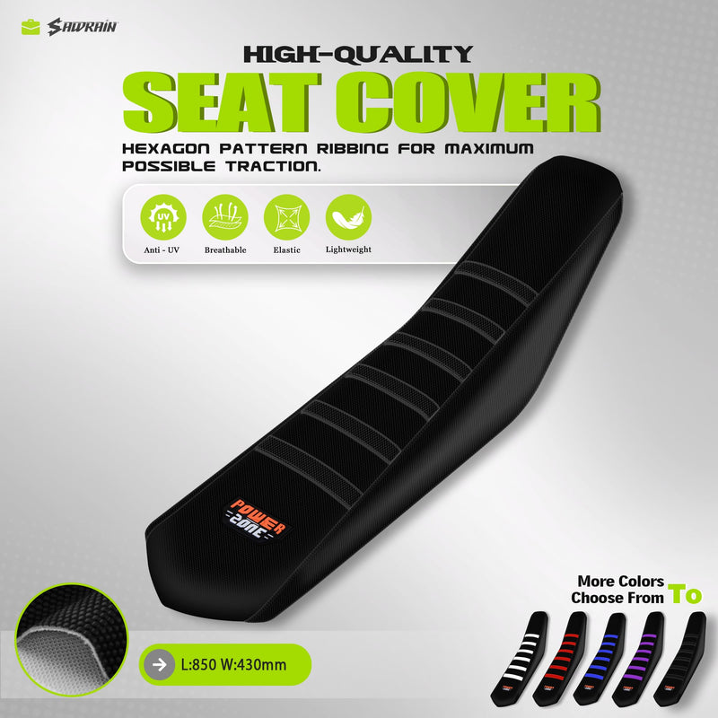 [Australia - AusPower] - Ribbed Electric Bike Seat Cover Compatible with Tutti Soleil 01 - Non-Slip Waterproof Rubber Seat Cushion Protector (Black) Black 