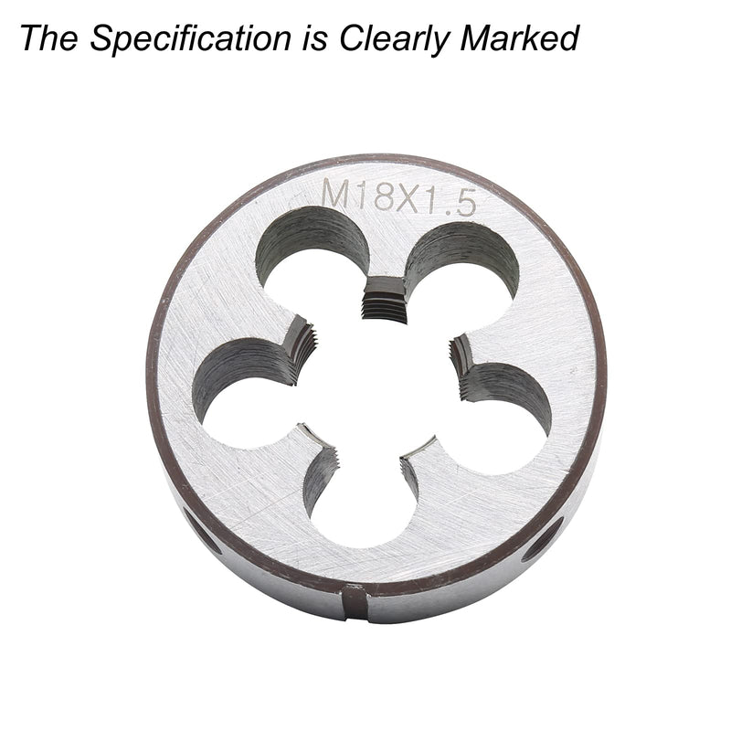 [Australia - AusPower] - M18 x 1.5 Metric Right Hand Thread Die for Threading, 18mm Thread & 1.5mm Pitch, Alloy Steel M18 x 1.5 