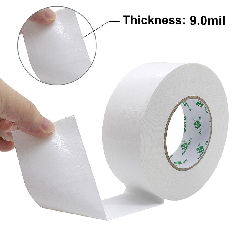 BOMEI PACK Duct Tape White Industrial Grade 1.5 inch x 60 Yards (179 ft), 9 Mil Heavy-Duty, Waterproof, UV Resistant for Crafts & Home Improvement
