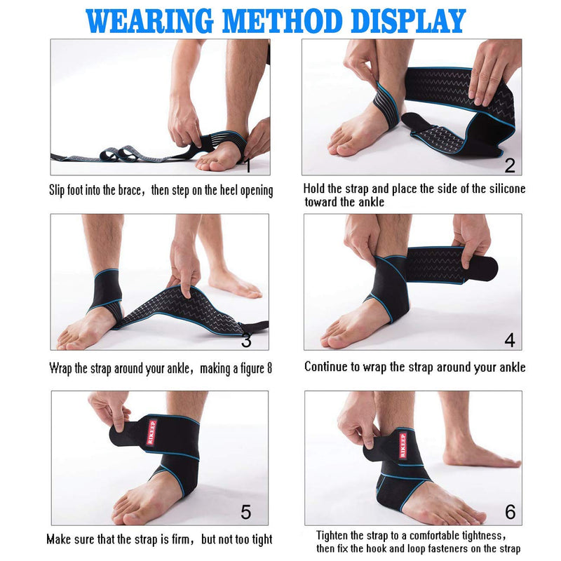 [Australia - AusPower] - Ankle Support,Adjustable Ankle Brace Breathable Nylon Material Super Elastic and Comfortable,1 Size Fits all, Suitable for Sports (blue 1) blue 1 