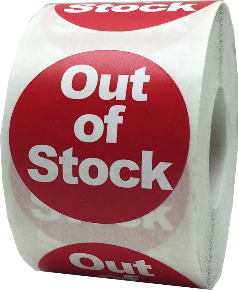 Red with White QC Rejected Stickers 1.5 Inch Round Circle Dots 500 Adhesive Labels On A Roll for Quality Control, Inventory Rejection, Tagging, and Manufacturing Use Made in the USA