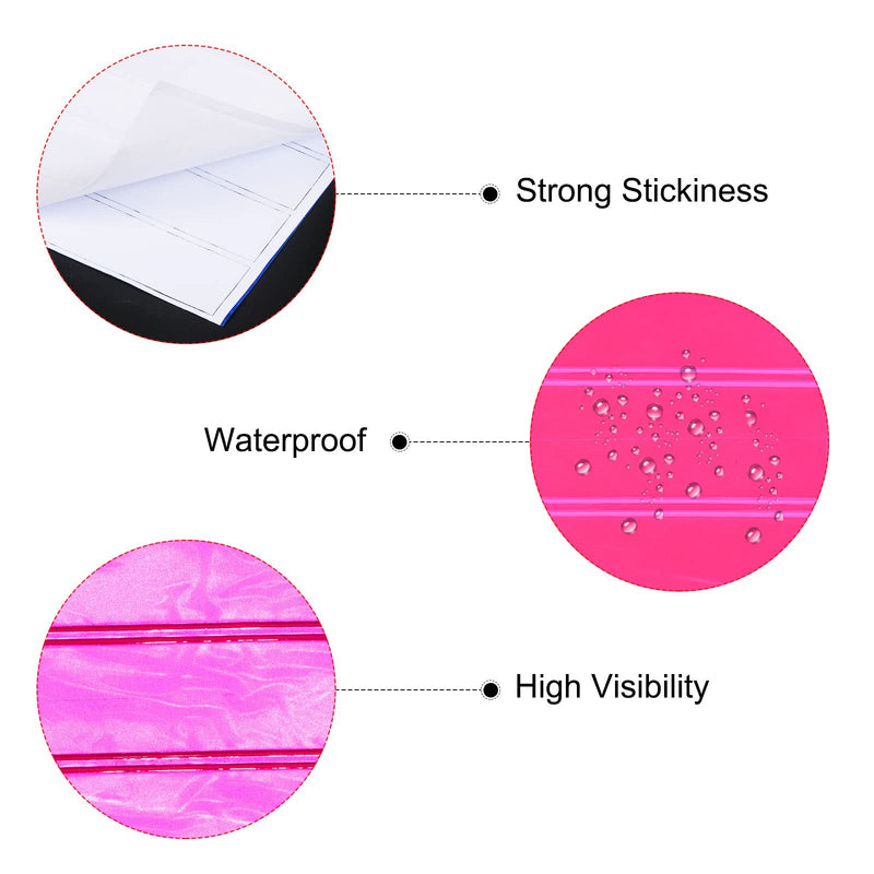 PATIKIL Reflective Stickers, 15 Pack 1 x 4.5" Waterproof Adhesive High Visibility Night Caution Warning Safety Tape Strips for Backpacks Bikes Helmets, Pink