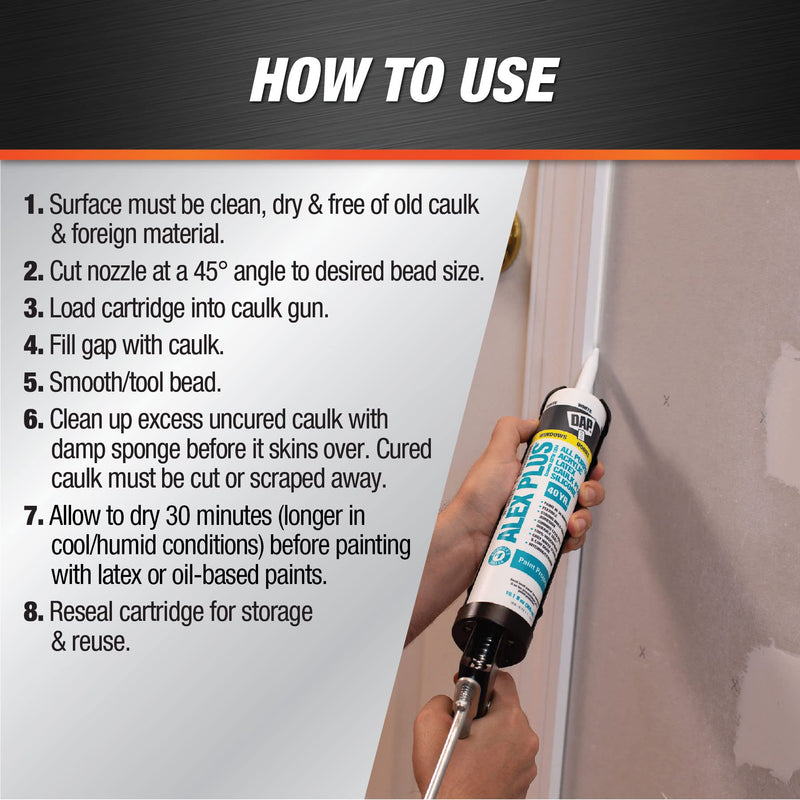 [Australia - AusPower] - 11 Oz White Acrylic Latex Caulk with Silicone 18152 
