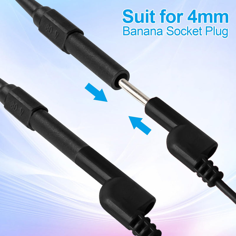 [Australia - AusPower] - 4PCS 0.7mm Test Probe Pins for 4mm Banana Socket Plug, Car Tester, Multimeter Probes, Stainless Steel Tip, Non-Destructive Insulation Check Circuits Wire Piercing 