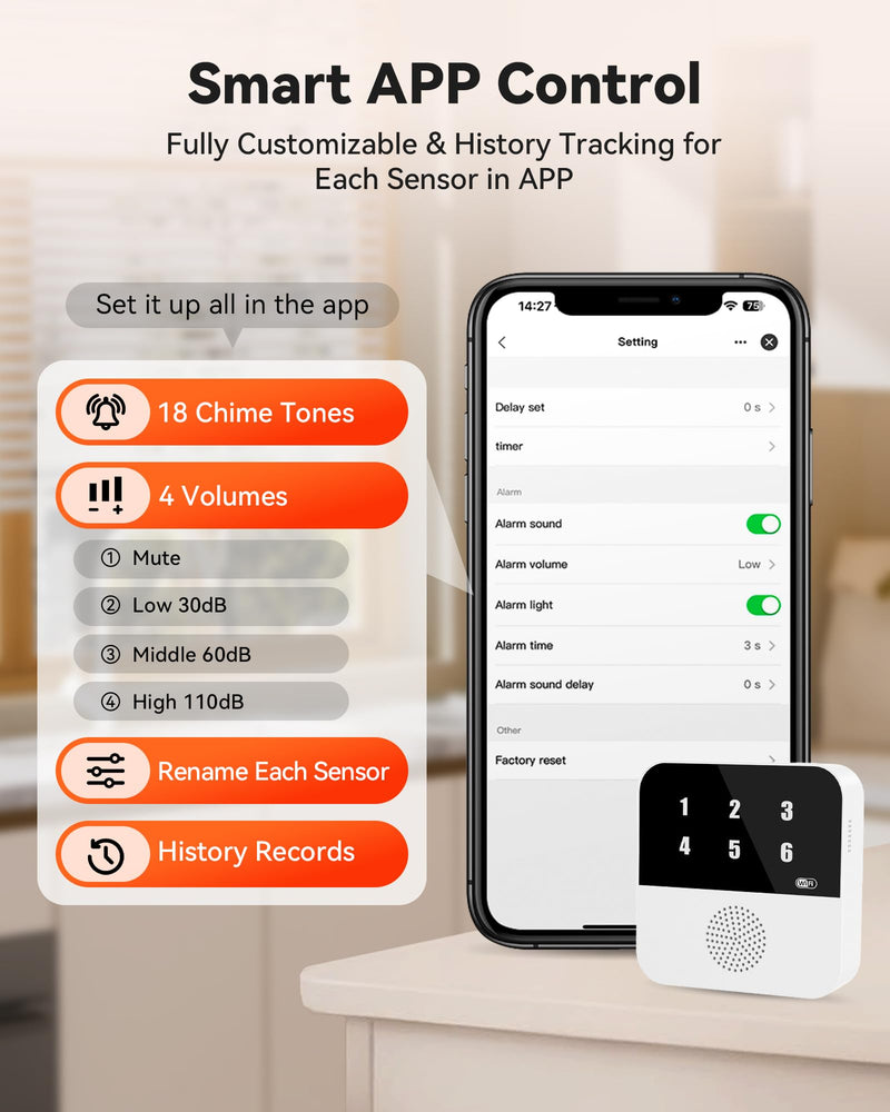 [Australia - AusPower] - PILSAMAS WIFI Water Leak Detector 4-Pack (Siren) + Samrt Hub with Number Display to Pinpoint Leaks, Multi-Point Alarm, APP Aler, IP67 Wireless Water Sensor & Drip Alarm for Home, Basement, Bathroom 