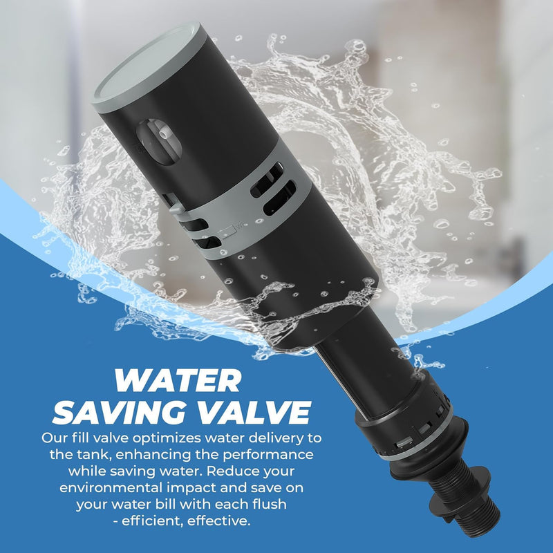 Ravine High Performance Universal Toilet Fill Valve Replacement Kit - Quiet & Fast Fill - Easy Install Toilet Fill Valve Replacement - Fill Valve for Toilet Tank - Toilet Float Replacement Kit 1-Pack