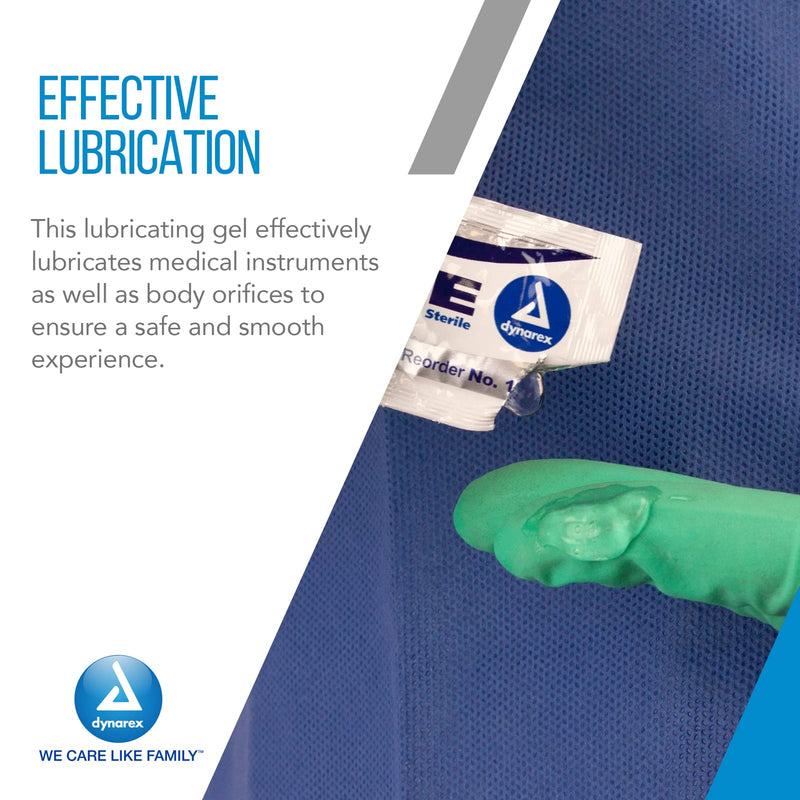 [Australia - AusPower] - Dynarex DynaLube Lubricating Jelly, Water Soluble and Sterile Lubricant Jelly, Used for Body Orifices, Hinged Instruments and Medical Devices, 1 Box of 144 DynaLube Packets, 2.7g 