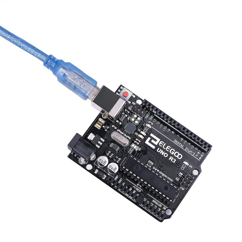 ELEGOO UNO R3 Microcontroller Board with USB Cable Compatible with Arduino | Development Board 16MHz, 32KB Flash, 14 Digital I/O, 6 PWM Outputs, RoHS, for Maker & DIY Projects