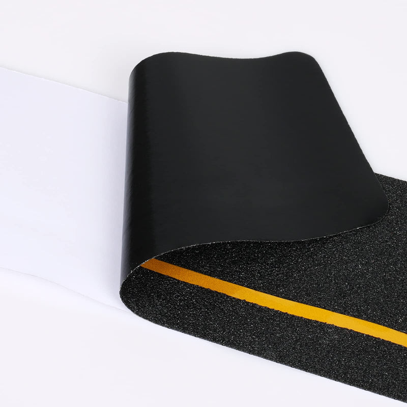 Anti Slip Tape (10-Pack) 4'' x 30'' Waterproof Non Skid Tape, Best Grip Non Slip Strips Treads High Traction Friction Abrasive Adhesive with Yellow Reflective Strips for Stairs Step Black,Yellow