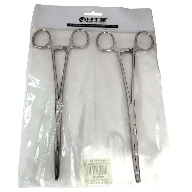 [Australia - AusPower] - HTS 161S2 2 Pc 8" Locking Straight & Curved Hemostat Set 