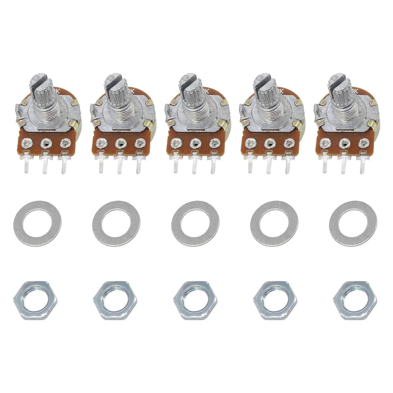 [Australia - AusPower] - Aussel Linear Potentiometer 3 Terminal Rotary Potentiometer with Cap Nuts and Washer 