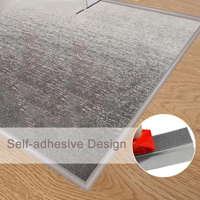 10Ft Floor Transition Strip, Self Adhesive Carpet Edging Trim Strip, Threshold Strips for Threshold Height Less Than 5 mm (Gray Wood Grain) Gray Wood Grain