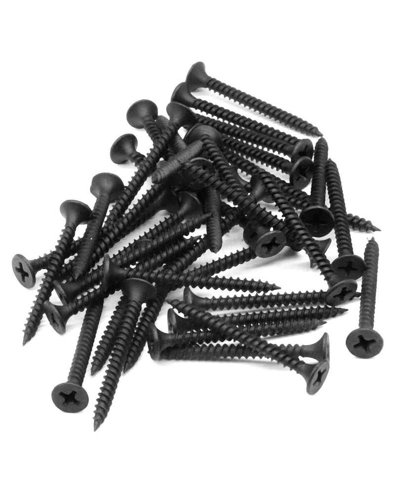 [Australia - AusPower] - 50pcs #8 x 1-1/2" Flat Head Phillips Drywall Screws Fine Thread Sharp Point Wood Screw, Carbon Steel 1022A, Black Phosphate #8 x 1-1/2" 50 