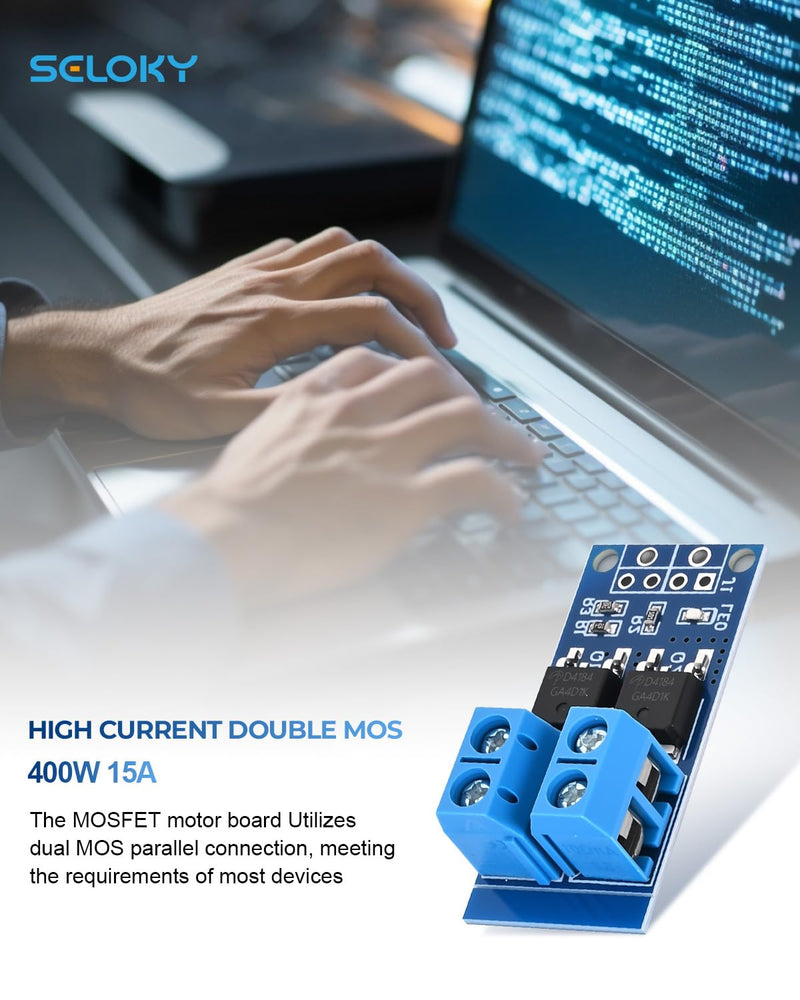 [Australia - AusPower] - 6PCS Dual High-Power MOSFET Trigger Switch Drive Module 0-20KHz PWM Adjustment Electronic Switch Control Board Motor Speed Controller Lamp Brightness Control, DC 5V-36V 400W, 15A (Max 30A) 6PCS 