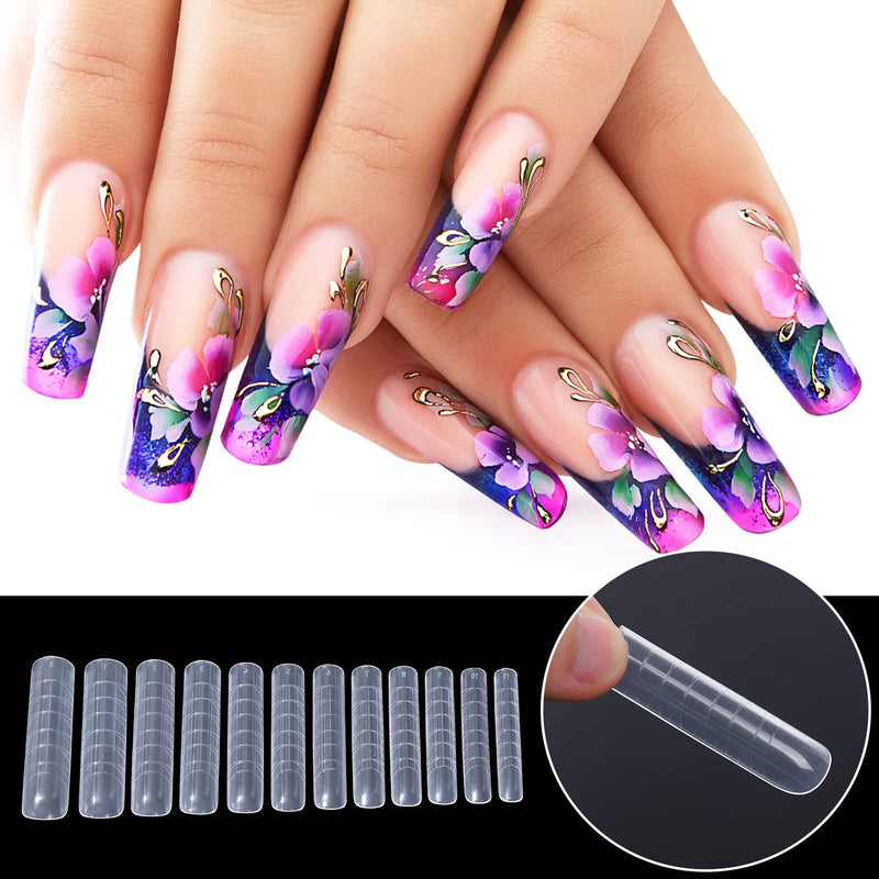 [Australia - AusPower] - NMKL38 120Pcs Dual Forms Full Cover Nail Tips Upper Arched Extension Mold (Fantastic C-curve) Fantastic C-curve 