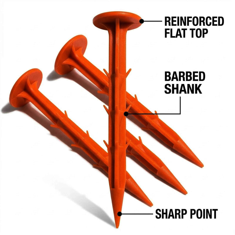 30 Pack 5.9 Inch Red Property Line Markers, Survey Stakes for Garden Edging, Lawn Boundaries, Weed Barrier, Landscape Fabric, High Visibility Survey Markers