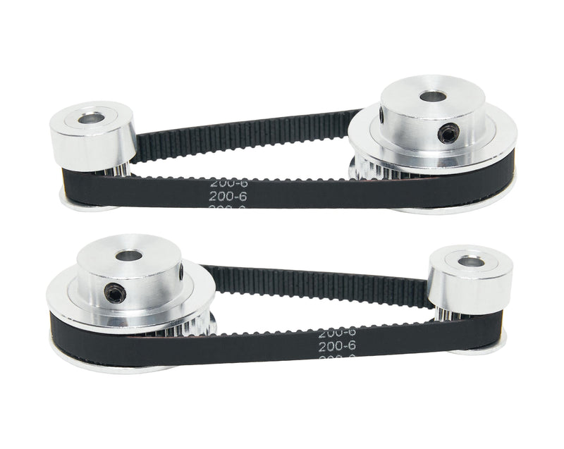 [Australia - AusPower] - 2PCS Set 2GT Aluminum Timing Pulley 20&48 Teeth 5mm Bore Synchronous Wheel with 2PCS Length 200mm Width 6mm Belt (20-48T-5B-6) 20-48T-5B-6MM 