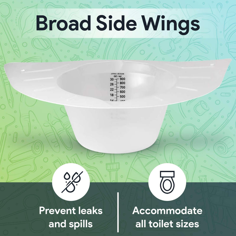 [Australia - AusPower] - Urine Collection Hat for Toilet - 5 Pack of Reinforced Ribbing Specimen Pans with Wide Brim Wings - Urine and Stool Collector 