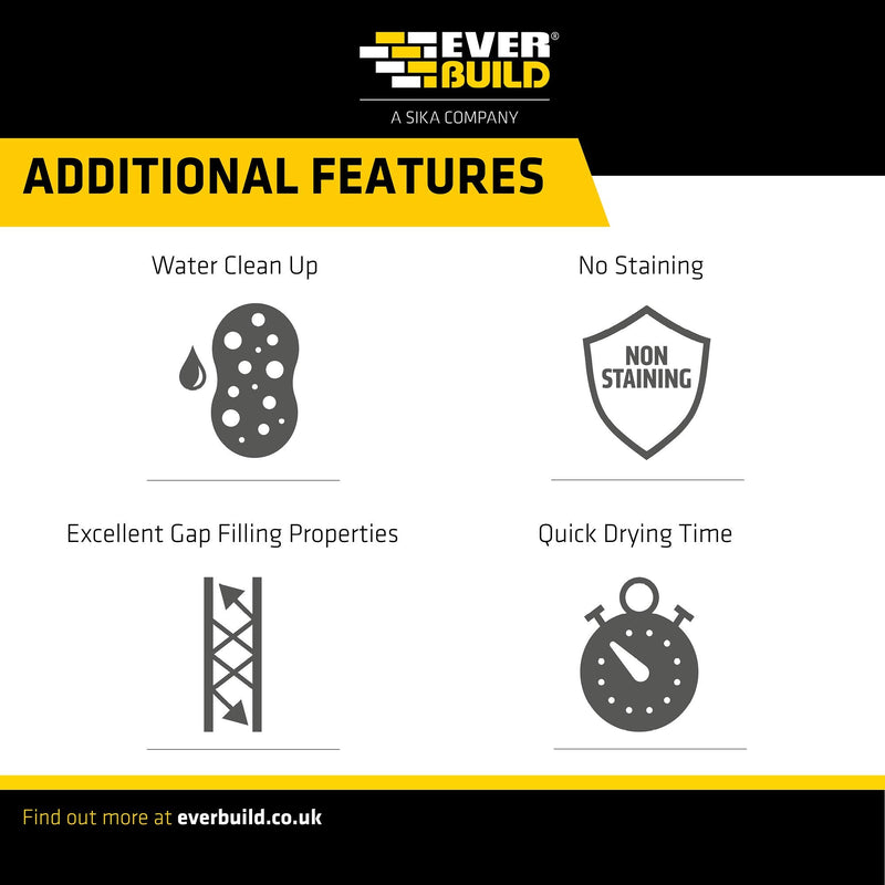 [Australia - AusPower] - Everbuild – One Strike – Multi-Purpose Quick-Drying Filler – One-Time Application – White – 1 litre Tub 