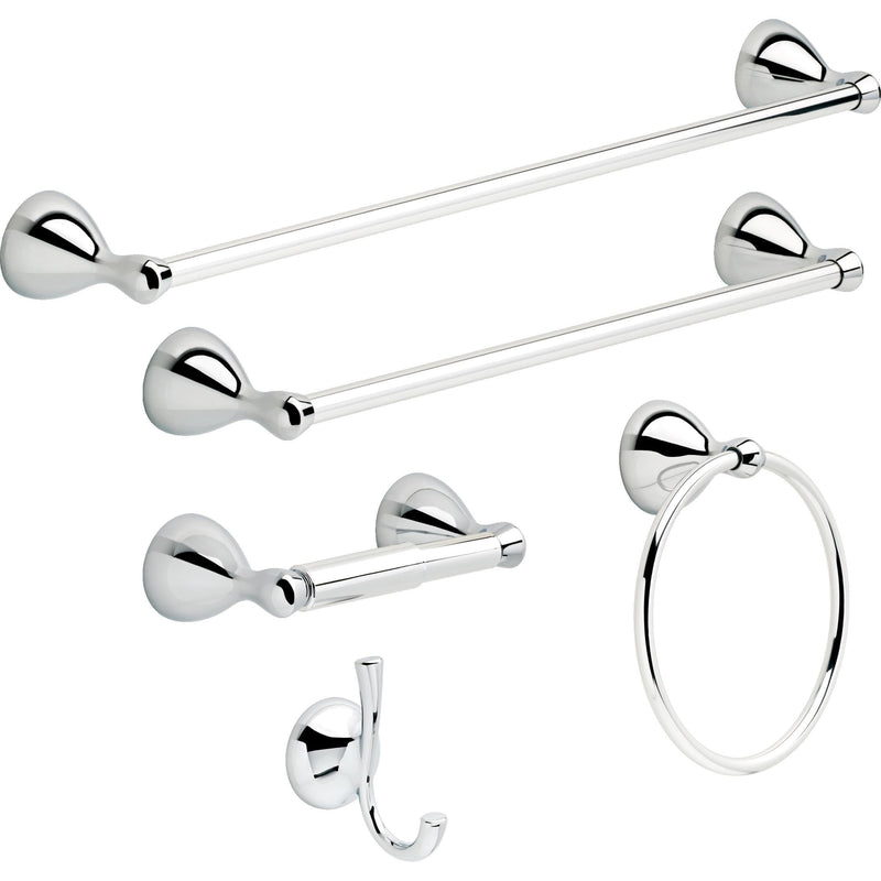 Delta Foundations Towel Hooks Polished Chrome Double J Wall Mounted for Robes 2-Prong Holder Bathroom Accessories FNDS35-PC (Pack of 3) No Size (Pack of 3)