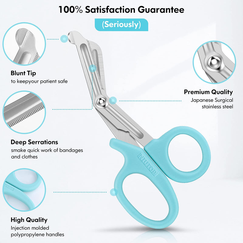 [Australia - AusPower] - Trauma Shears, Medical Scissors 3-Pack, Premium Bandage Scissors for Nurses, 7.5" Nursing Scissors, Surgical Scissors, Nurse Scissors, Emergency First Aid Scissors (Pastel Blue, Pink, Lilac) Pastel Blue, Pink, Lilac 