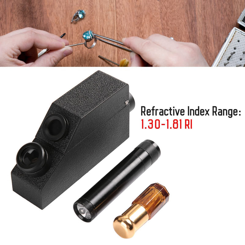 [Australia - AusPower] - Refractometer, Jewelry Refractometer Meter Testing Identification Tool Professional Gemological Refractometer Tester for Measuring Refractive Index 