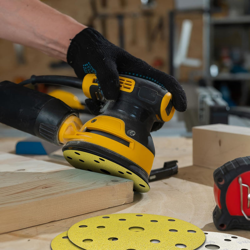 Sandpaper 150 mm, Sanding Discs, Pack of 80, 15 Holes, Grit 40/60/80/120/150/180/240/320, for Random Orbital Sanders 150 mm 15-hole B 60/80/120/180/320