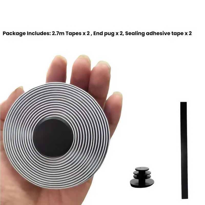 Bicycle Handlebar Tape for Road Mountain Gravel Bikes Anti-Slip PU Shock-Absorbing EVA Foam Handle Bar Wrap Tapes, 270 cm/106 Inch (Grey Blue) Grey blue