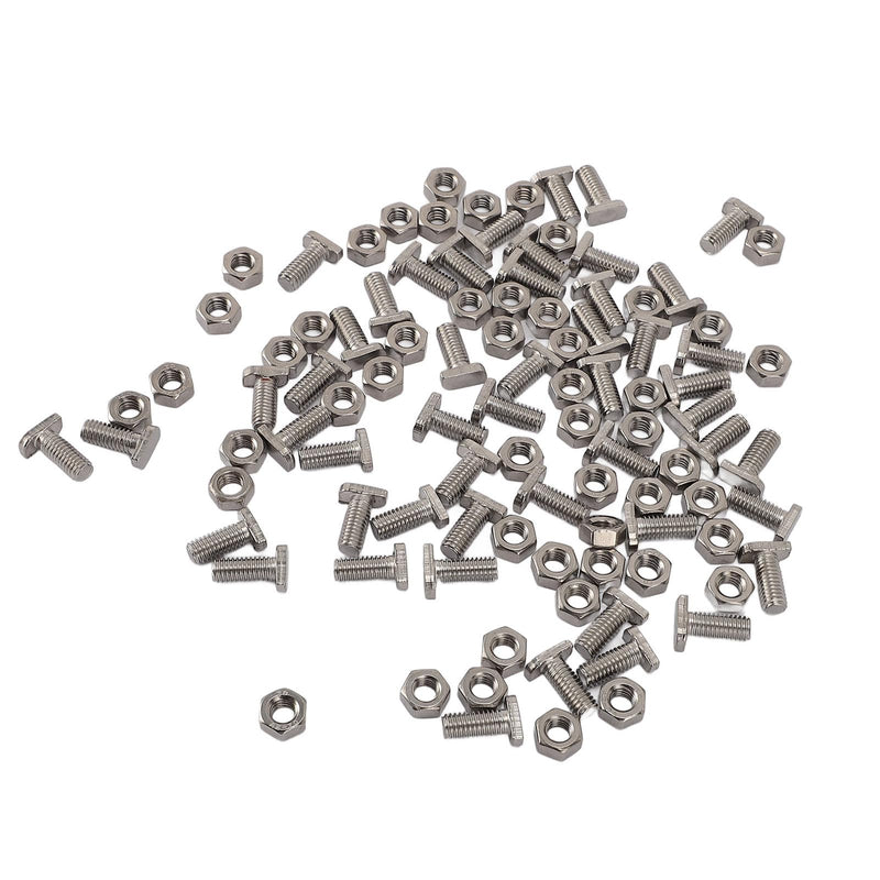 [Australia - AusPower] - Greenhouse Nuts Bolts Set, 50Set Stainless Steel M6x14 Bolts and M6 Hexagonal Nut Greenhouse Nuts Screws Assortment Set Green House Accessories 