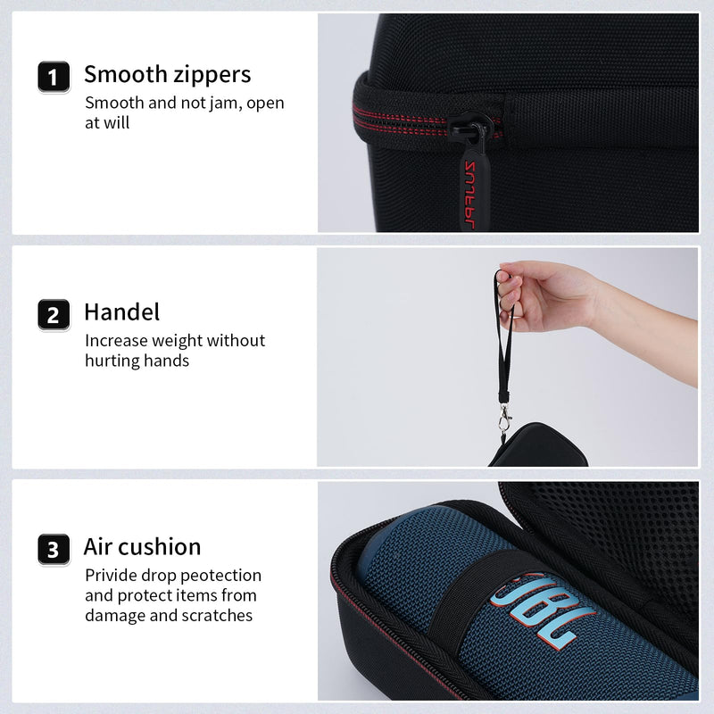 [Australia - AusPower] - EVA Hard Case for JBL Flip 6 Flip 5 Waterproof Portable Bluetooth Speaker, Fit for JBL Flip 4 Premium Travel Protecrive Carrying Storage Bag(Black) Black 