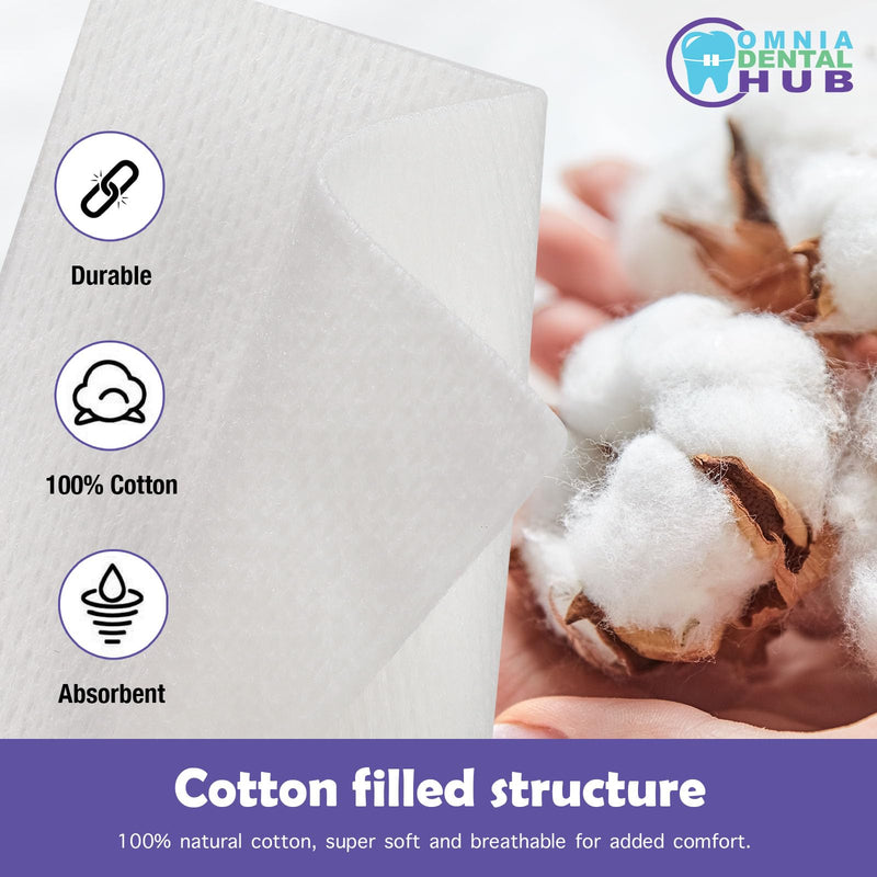 [Australia - AusPower] - 200 PCs Capra Premium Cotton 4-Ply 4" x 4" Gauze Pads by Omnia ONE | 100% Pure Cotton – Soft, Absorbent, Non-Sterile – Ideal for Wound Care, Dental, Medical, and Cosmetic Use 4x4-4Ply 200 