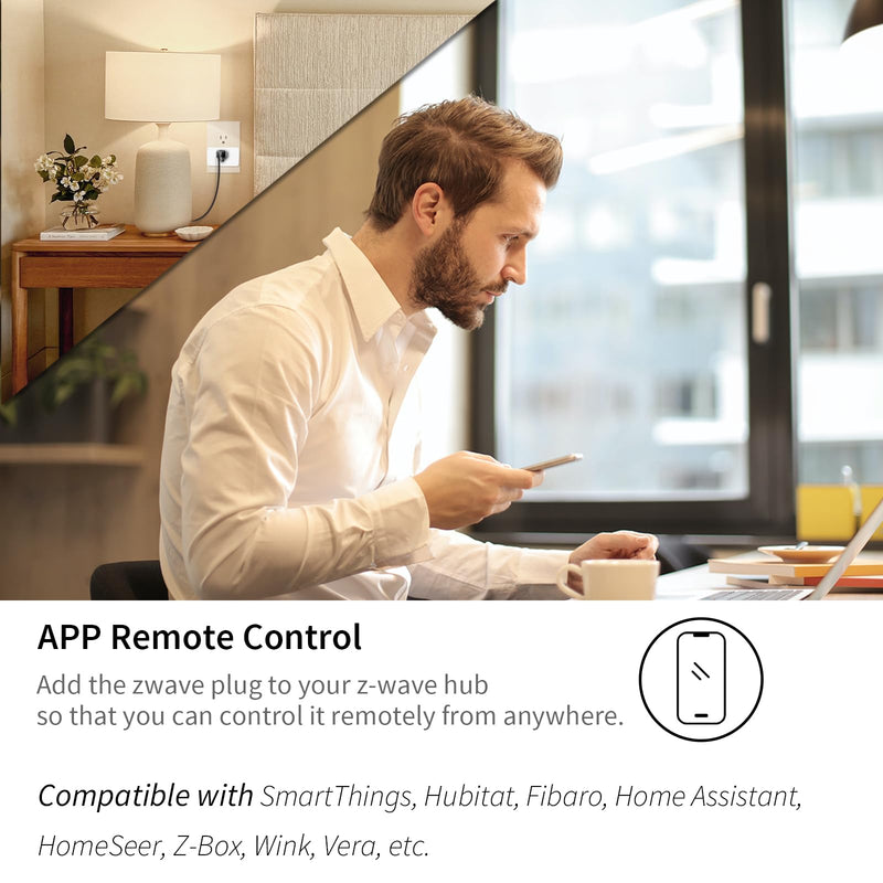 Minoston 800 Zwave Plug Smart Outlet Switch LR, Z-Wave hub Required, Bult in Zwave Repeater, Compatible with SmartThings, Hubitat, Wink, Compatible with Alexa Google Assistant, White, 2 Pack (MP31Z)