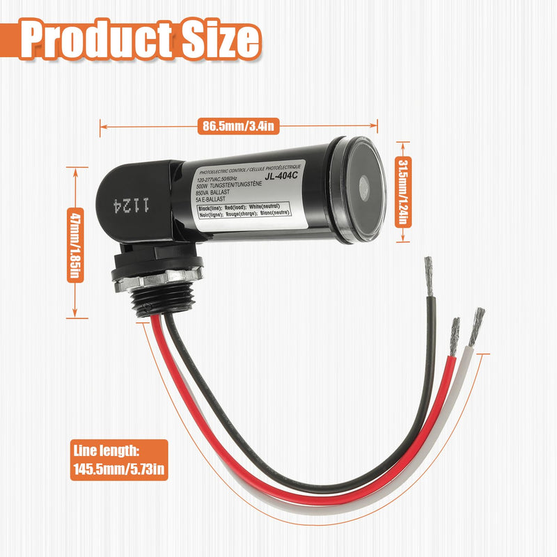 [Australia - AusPower] - 3 Pack 120-277V AC Photocell Light Sensor Light Control Sensor Button Switch IP65 Dusk to Dawn Sensor for Outdoor Lighting Photoelectric Switch with Automatic Illumination Detection Circuit 3 Pack 